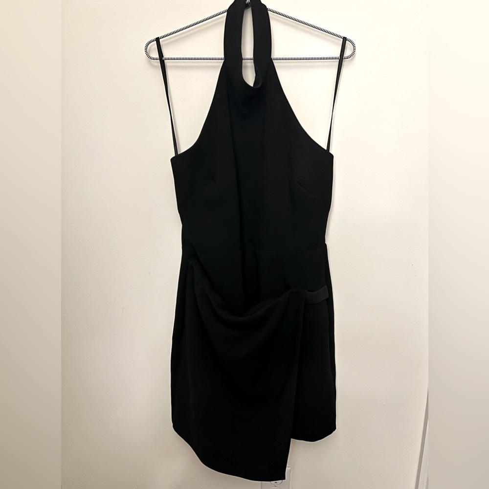 BCBGeneration Black Asymmetrical Halter Mini Cocktail Dress